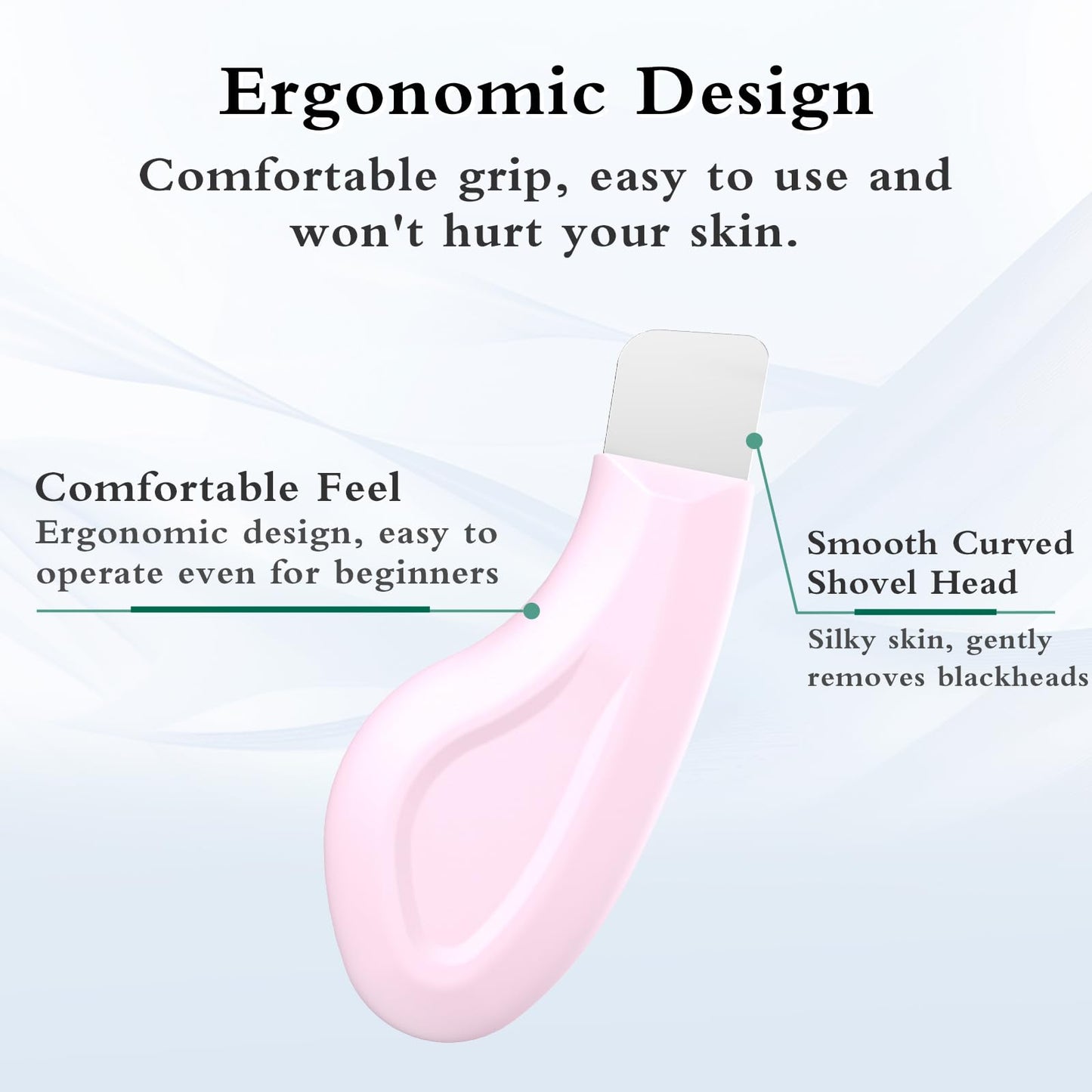 Sookga Blackhead Remover Tool, Silicone Face Scraper for Deep Cleansing, Skin Scrubber Face Spatula, Nose Blackhead Remover, Skin Care Tool for Men and Women (Pink)