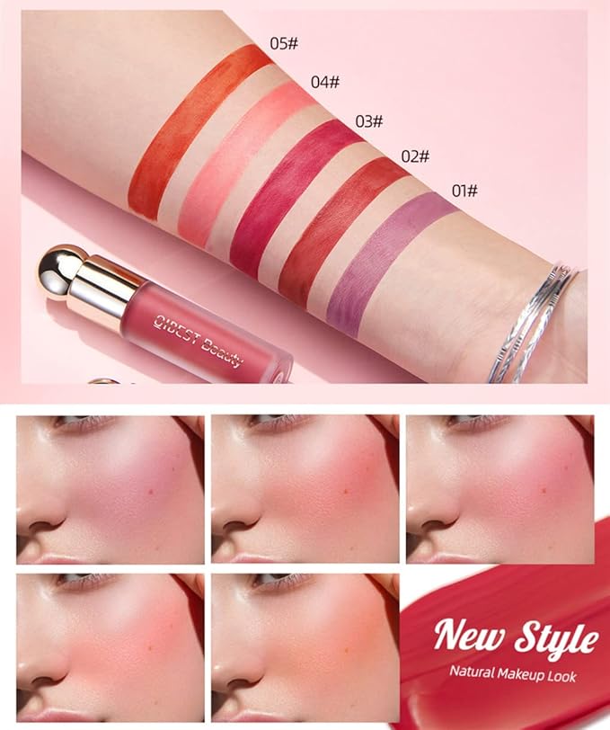 5Pcs Soft Liquid Blush Makeup, Beauty Blush Makeup for Cheek