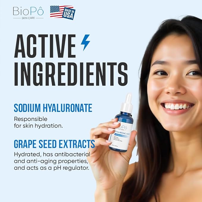 Hyaluronic Acid Serum 30 ml - Hydrating and Anti-Aging, Smooths Fine Lines, Replenishes Skin, Pure Hyaluronic Acid for Face & Skin - Suitable All Skin Types - Made in USA