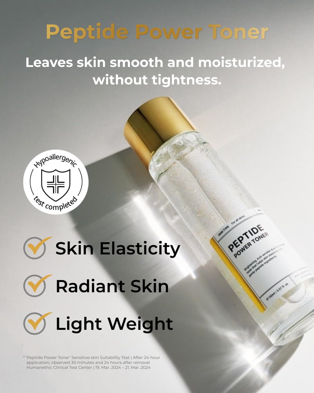 BOM COSMETICS A Set of Peptide Power Skincare With 5 Kinds of Items (Toner, Ampoule, Cream, Eye Cream, Sleeping Mask), 24K Gold & Pentapeptide for Skin Collagen Boost, Korean Skincare