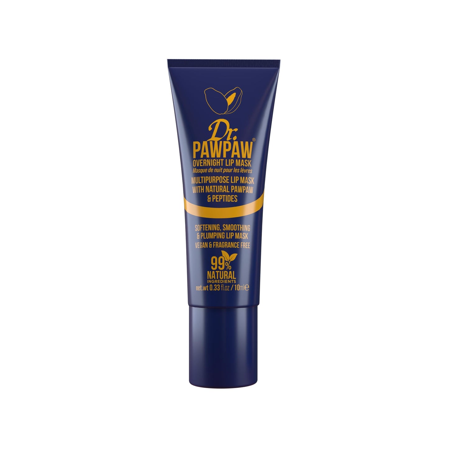 Dr. PawPaw Multipurpose Overnight Lip Mask - Lip Sleeping Mask with Peptides - Natural Moisturizer for Plumping - Cruelty Free - 0.33 oz