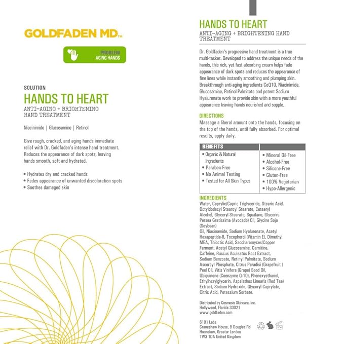 GOLDFADEN MD Hands To Heart Oil of Grapefruit Anti-Aging + Brightening Hand Treatment .67 oz