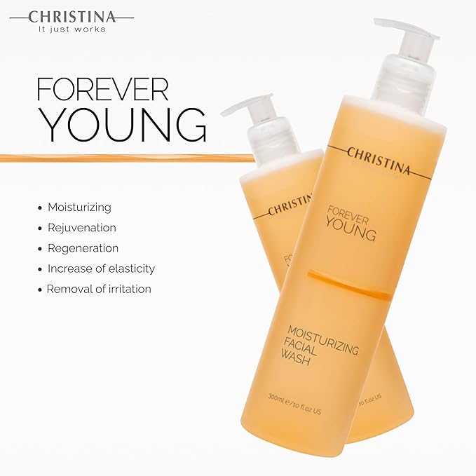 -CHRISTINA- Forever Young Hydrating Antioxidant Face Wash | Moisturize, Cleanse, and Soothe with Glycolic Acid Facial Cleanser | For Combination, Normal, Oily Skin 300ml
