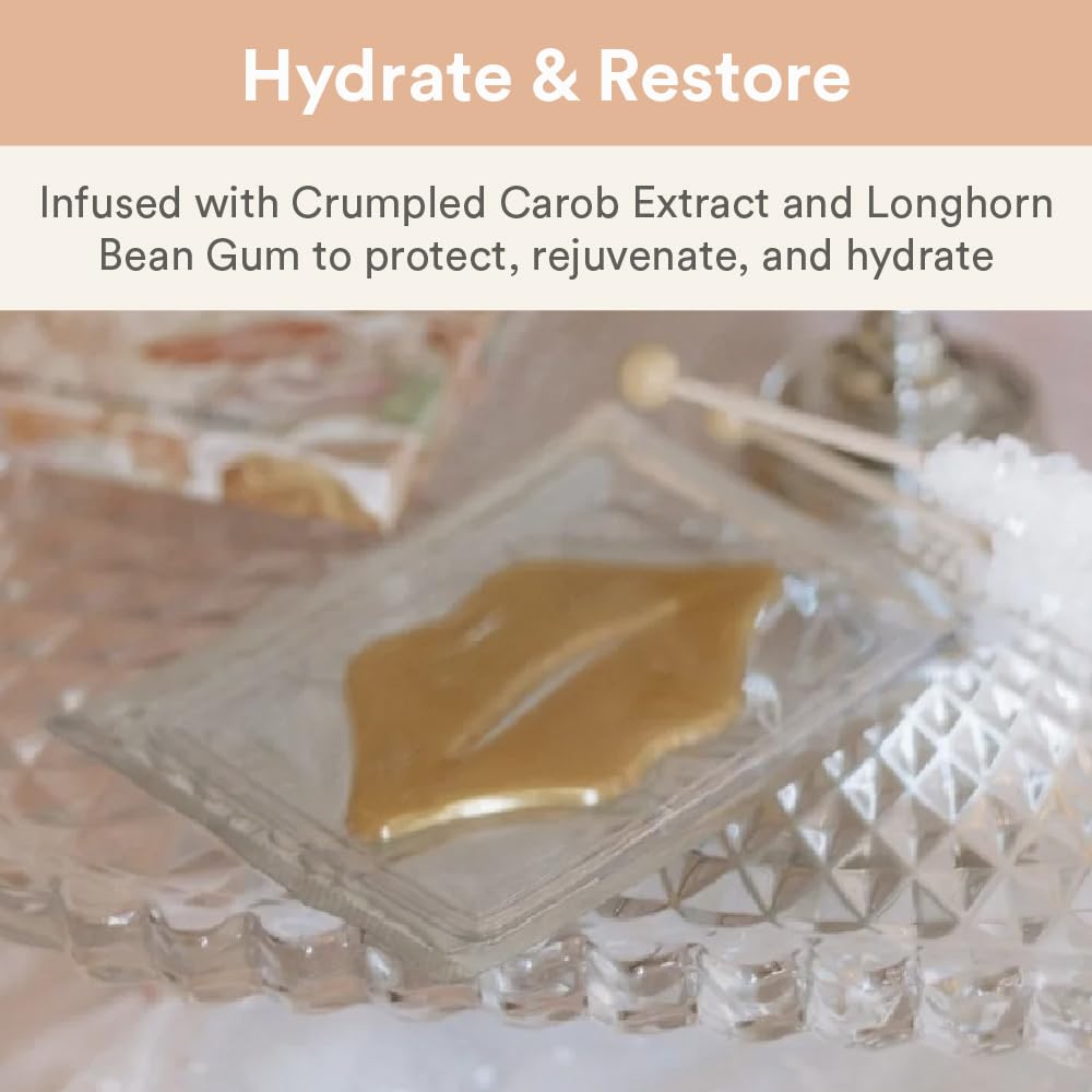 Camille Beckman Nourishing Collagen & Carob Lip Masks, Moisture-Locking Formula with Hyaluronic Acid, Set of 3 Treatments