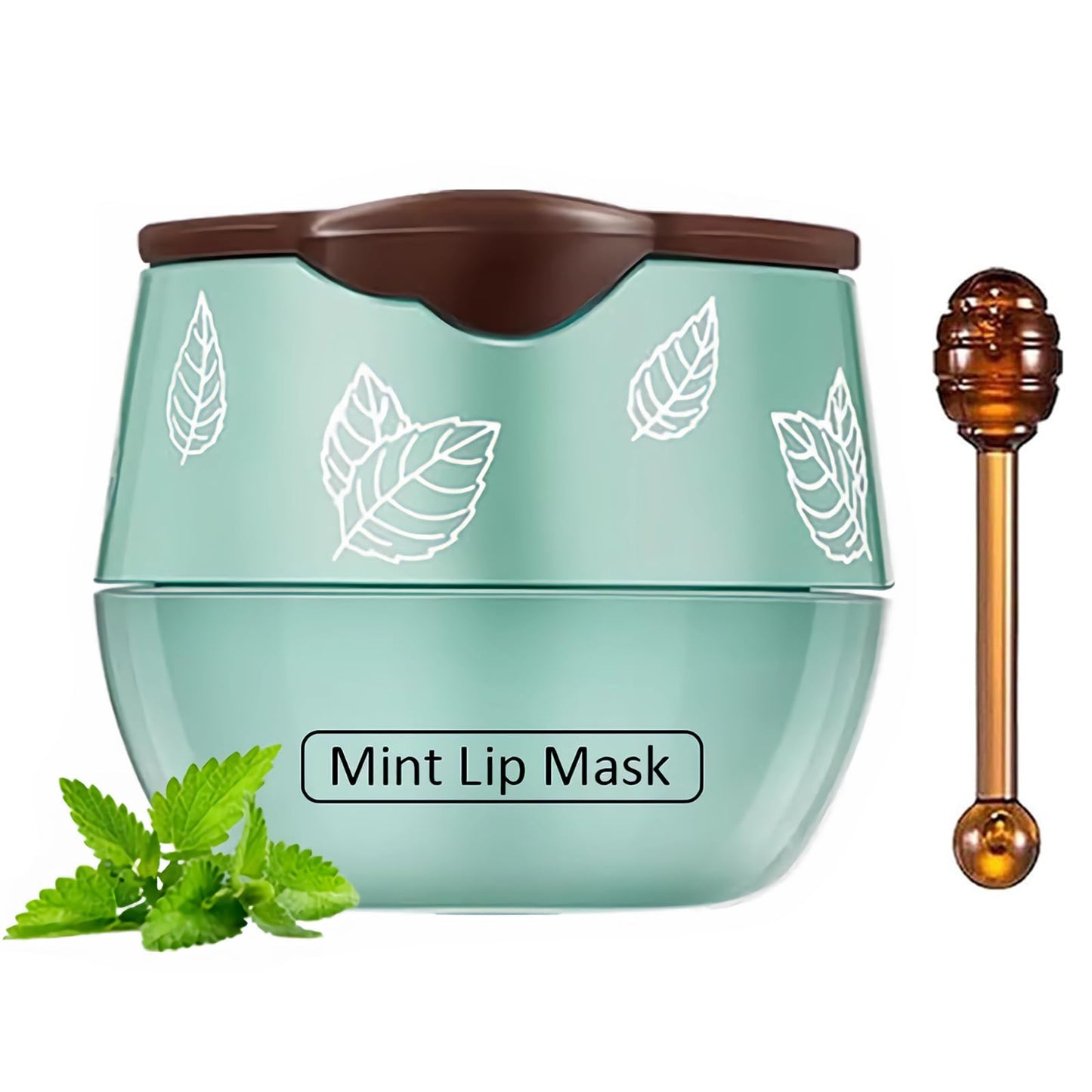 TIRDET 1 PCS Bee Lip Balm Honey Pot, Exfoliating Mint Sleeping Lip Mask Overnight with Sticks, Prevention Dry Hydrating and Crack Scrubs