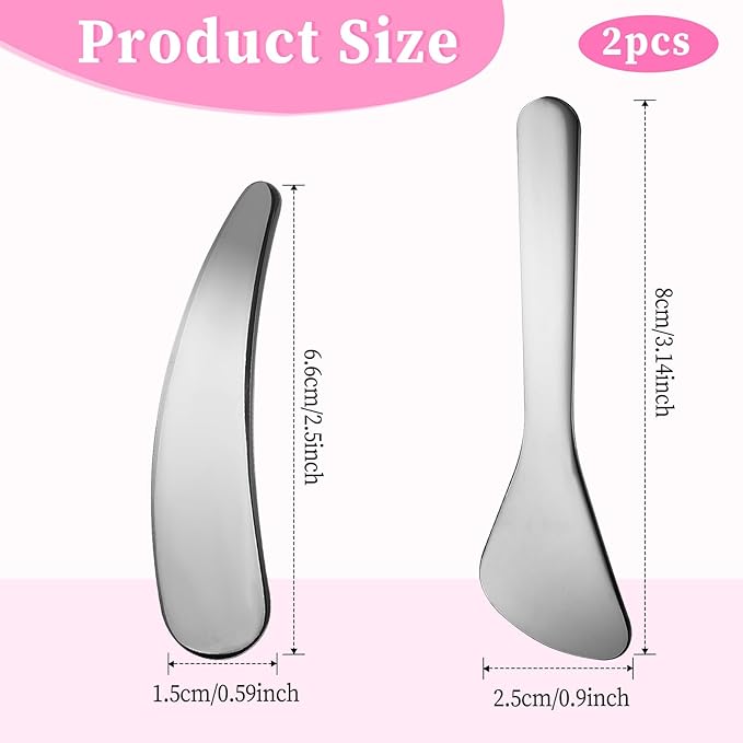 2Pcs Cosmetic Spatula Reusable Facial Massage Spatula Practical