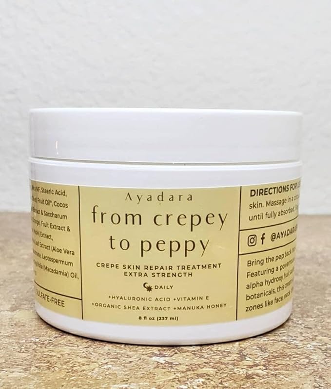 Crepey Skin Repair Treatment 8oz, Firming Lotion for Loose Skin, Crepe Corrector Collagen Cream for Body Tightening, Wrinkle Cream for Face, Neck, Arms and Legs, 500+ Uses