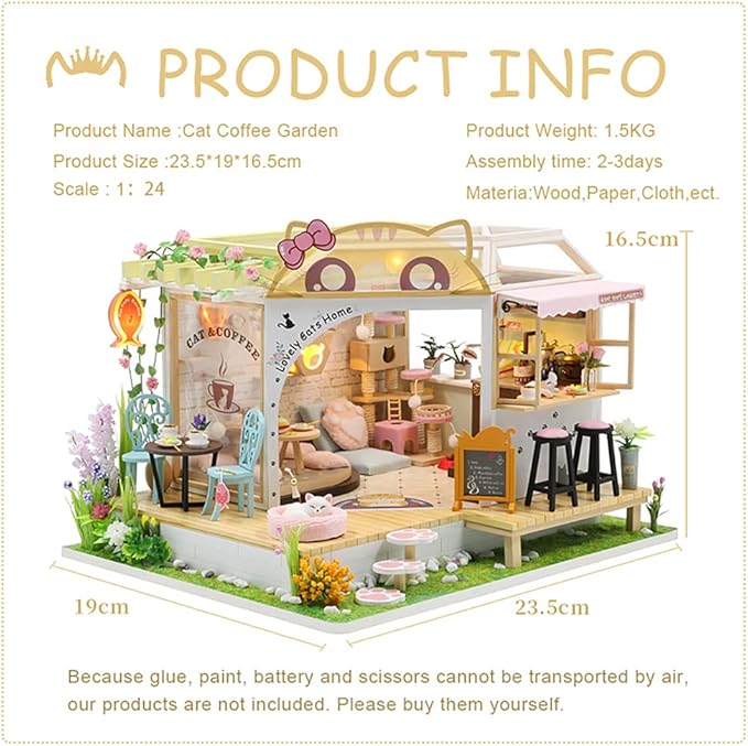 CUTEBEE Dollhouse Miniature with Furniture, DIY Wooden Dollhouse Kit Plus Dust Proof, Creative Room Idea