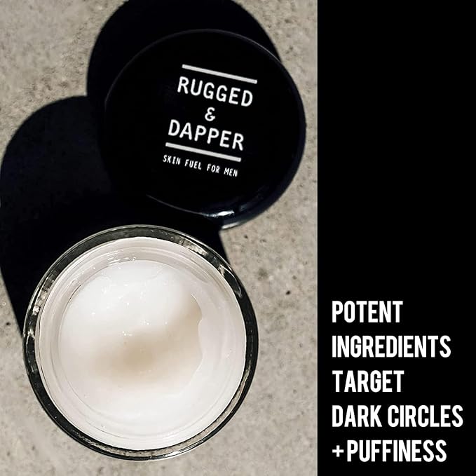 RUGGED & DAPPER Premium Men's Eye Cream | Age Defense for Dark Circles, Wrinkles & Puffy Eyes | Unscented | Hyaluronic Acid, Aloe + Argan Oil