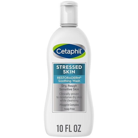 Cetaphil RESTORADERM Soothing Wash, 10 fl oz, Soothes Dry, Stressed Skin, Hypoallergenic, Soap & Paraben Free, National Eczema Association Endorsed