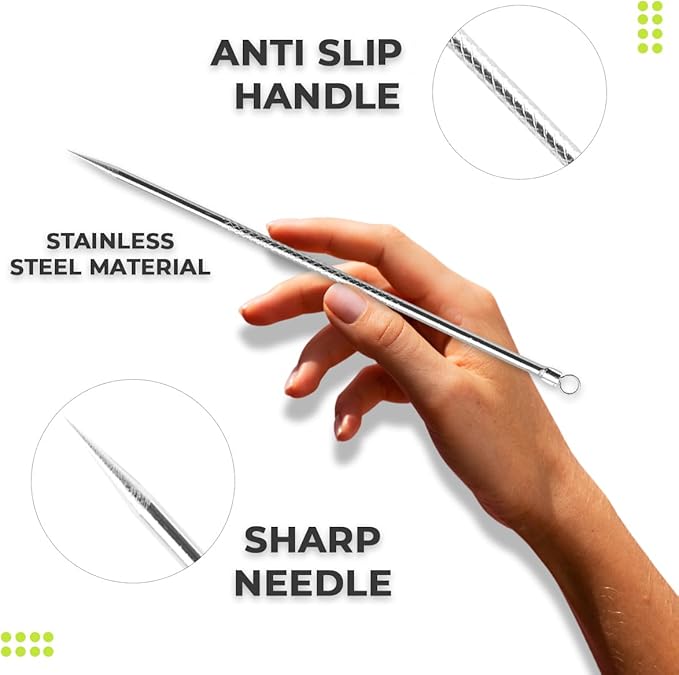 [2 Pcs] Pimple Extractor Tool 2025 Latest - Comedone Extractor, Pimple Popper, Blackhead Remover for Face, Zit Popper, Pimple Needle for Acne Removal
