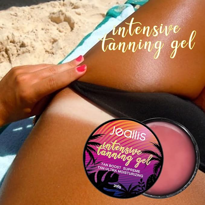 Extreme Dark Intensive Tanning Luxe Gel Peach, Tan Accelerator for Outdoor Sun and Tanning Beds, Sun Tan Intensifier Butter with Dark Carrot Sun Tanning Oil for Natural Faster Darker Tan 6.8oz