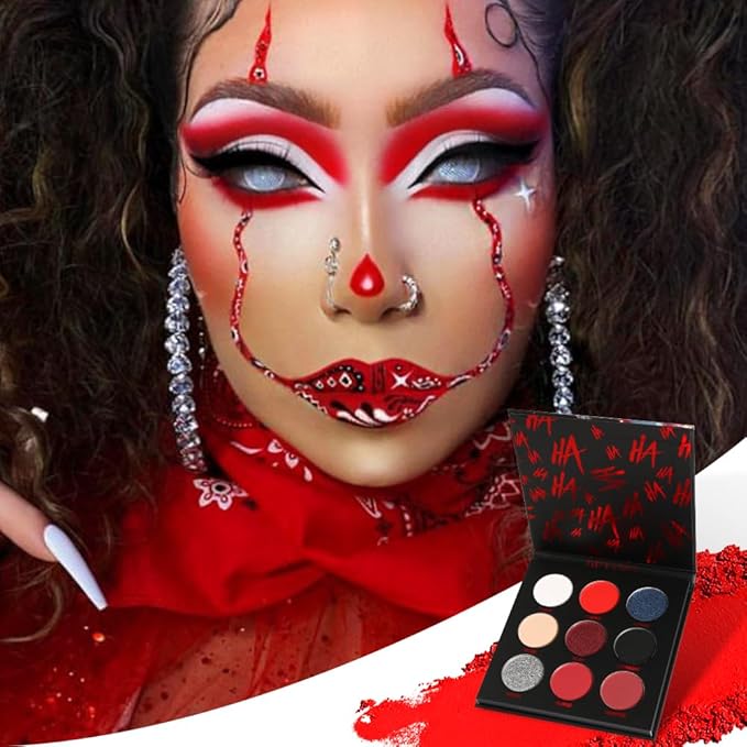 ecofavor Red Goth Eyeshadow Palette - 9 Colors