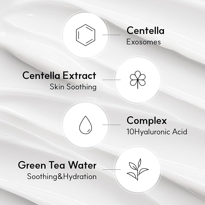 Centelsome 5X Soothing Cream 1.69 fl oz/50ml | Face Moisturizer for Skin Regeneration, Hydration, Blemish Spot Treatment, Korean Skincare, Centella Asiatica, Niacinamide, Exosomes, Panthenol