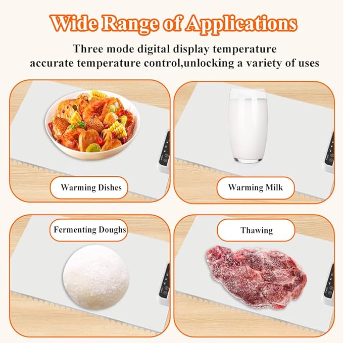 Food Warmer Mat, Electric Warming Tray, Portable Food