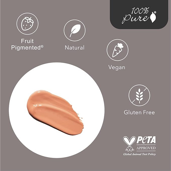 100% PURE Water Foundation Full Coverage Hydrating Makeup, Fl Oz