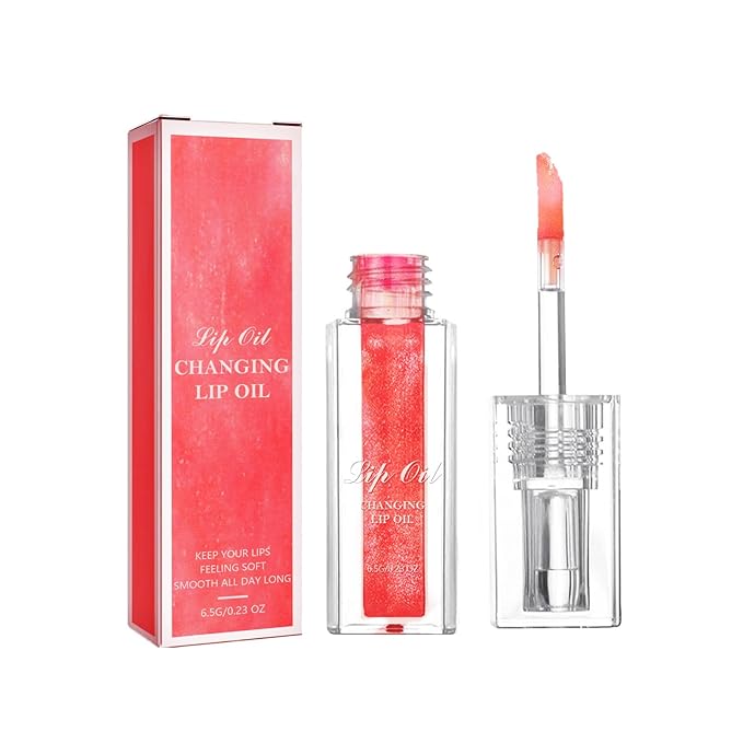 Conversionh Color Changing Lip Oil, Conversion Lip Stain, Conversionh Lip Oil, Boss up Magic Color Changing Lip Oil, Warm Change Hydrating Plumping Lip Nourishing Non-stick Oil (Red)