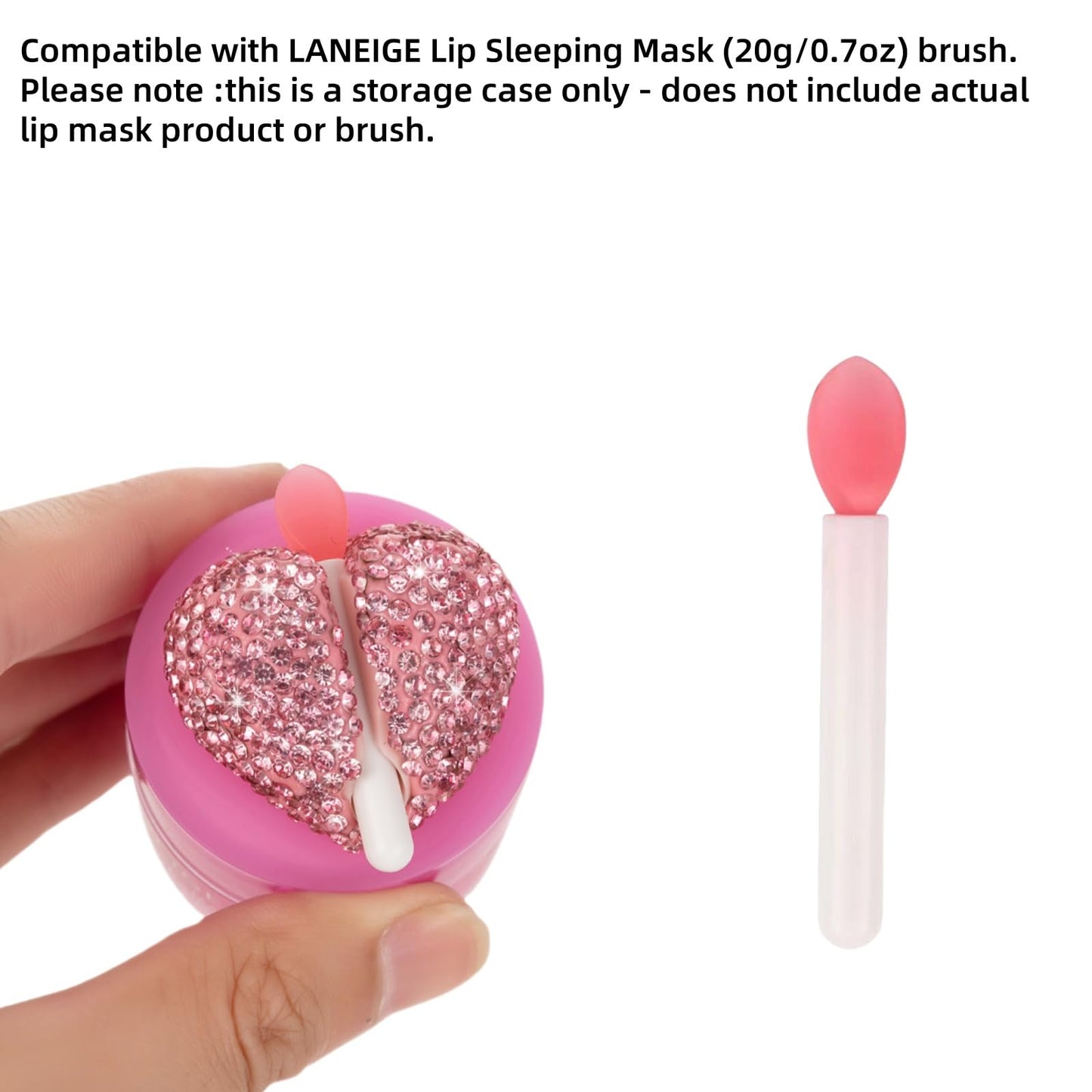 Veseek Lip Brush Holder,Lip Balm Brush Organizer Compatible with LANEIGE Lip Sleeping Mask,Silicone Sleeve Protector Cover for Lip Brushes(Pink & Purple)