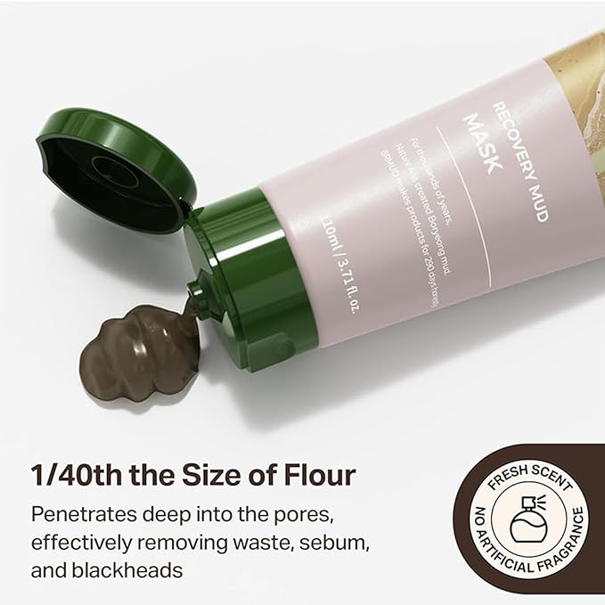 Recovery Mud Mask, Korean Face Mask For Deep Pore Cleanser, Hydrating Mud Masks For Hydrating & Cleansing, Nature Ingredient Korean Mud Masks, Clay Face Mask, Moisturizing Face & Body