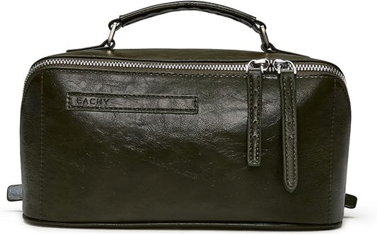 EACHY Travel Makeup Bag,Large Capacity Cosmetic Bags for Women,Waterproof Portable Pouch Open Flat Toiletry Bag Pattern Makeup Bag