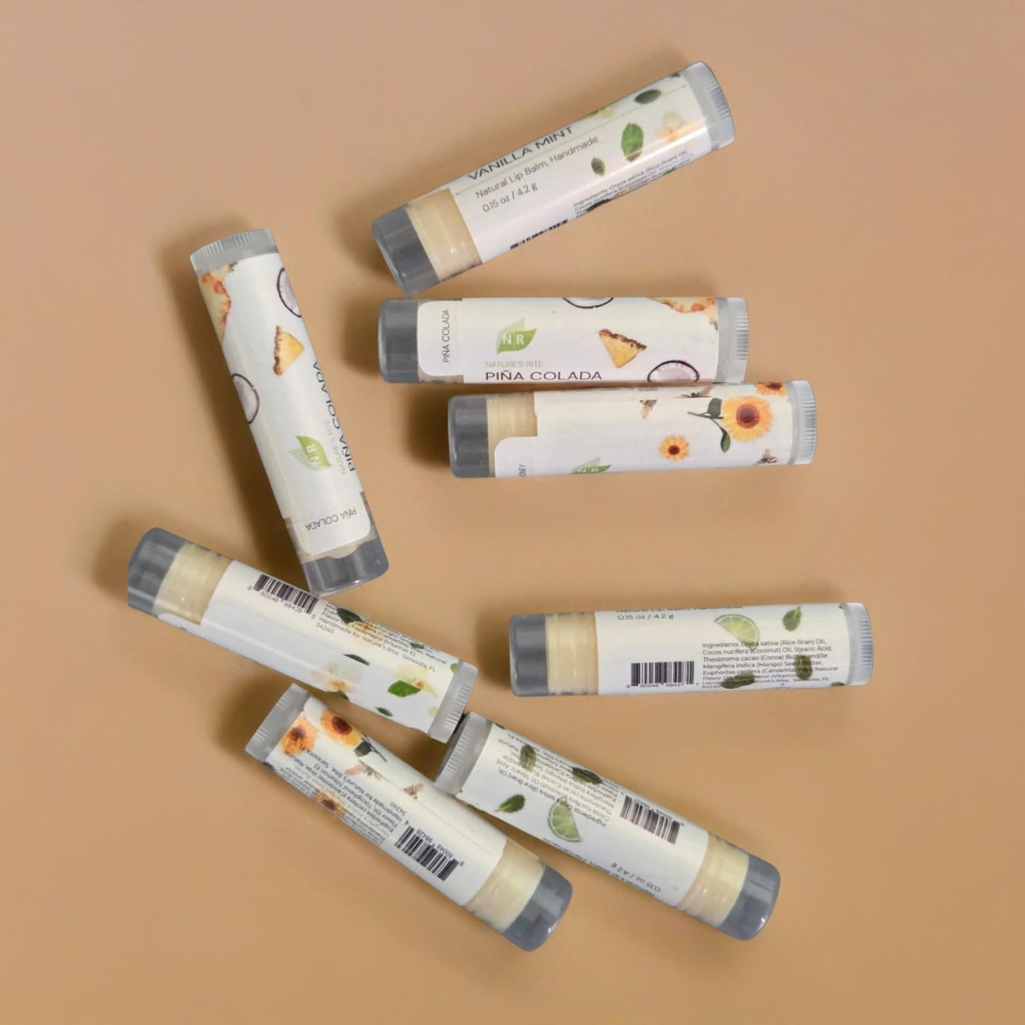 Handmade Lip Balm Set – 4 Natural Flavors – Deep Moisture for Soft, Hydrated Lips – All-Natural Ingredients – Perfect for Daily Care