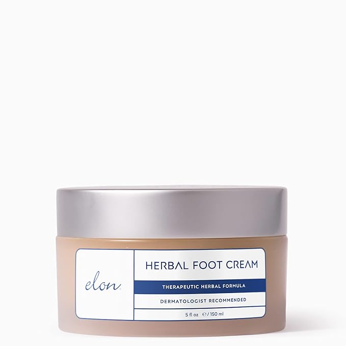 Elon Herbal Foot Cream (5 oz.) – Hydrating Foot Healing Cream w/Vitamin E & Green Tea Extract – Moisturizing & Instant Relief – For Dry Cracked Feet