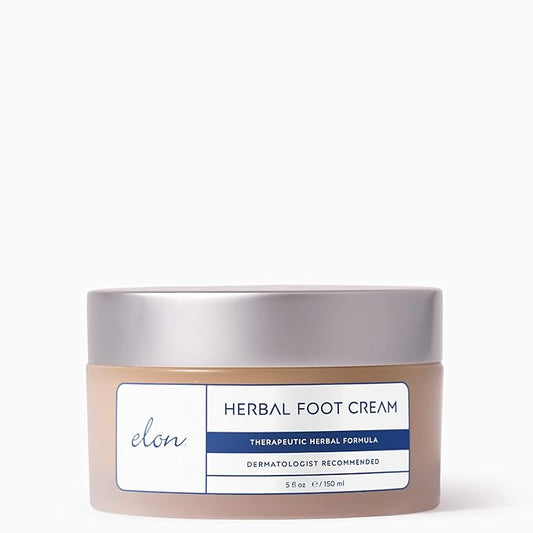 Elon Herbal Foot Cream (5 oz.) – Hydrating Foot Healing Cream w/Vitamin E & Green Tea Extract – Moisturizing & Instant Relief – For Dry Cracked Feet