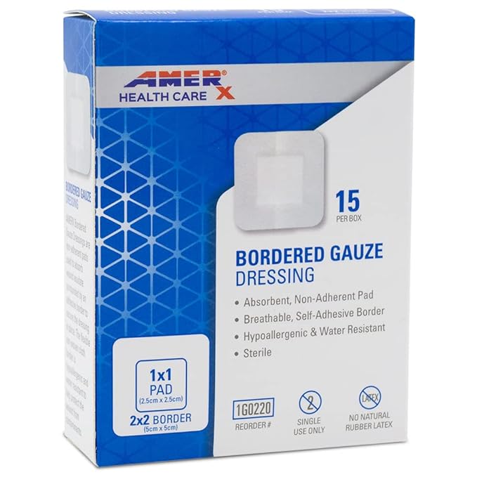 AMERIGEL Basic Wound Care Bundle (1 oz. Hydrogel Wound Dressing, 2 in. x 2 in. Bordered Gauze Adhesive Bandages) - Moisture-Rich Healing