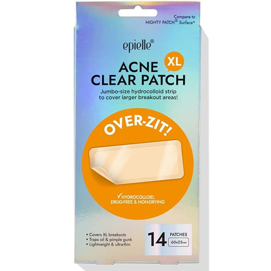 Epielle Over-Zit XL Acne Clear Patches | Ultimate Hydrocolloid Solution | 14 Extra-Large Pimple and Blemish Patches
