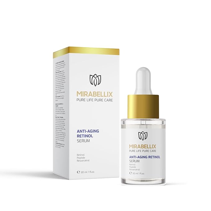 Anti-Aging Retinol Serum 30ml – With Peptide, Resveratrol & Vitamin A – Reduces Fine Lines & Wrinkles, Improves Skin Elasticity & Even Tone – For Dry, Oily & Normal Skin