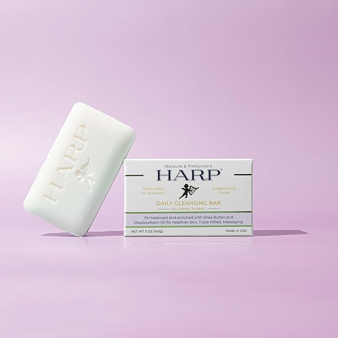 HARP pH-Balanced (5.0-6.0) Body Wash Bar - Exceptionally Gentle For Dry or Sensitive Skin + Shea Butter + Borage oil | Non-Comedogenic | Soap/Lye/Dye-Free. VANILLA LAVENDER FRAGRANCE