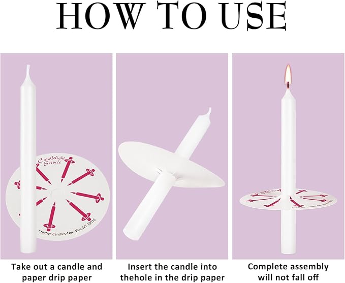 400 Pack White Taper Candles with Drip Guards & Paper Holders - 5 Inch Odorless Religious Candles for Church Prayers, Sabbath Ceremonies, & Home Decorations…