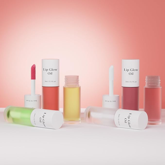 Plumping Lip Oil, Long Lasting Hydrating Lip Stain Lip Balm Revitalizing, Transparent and Tinting Lip Care Oil for Dry Lip (Red Plum)