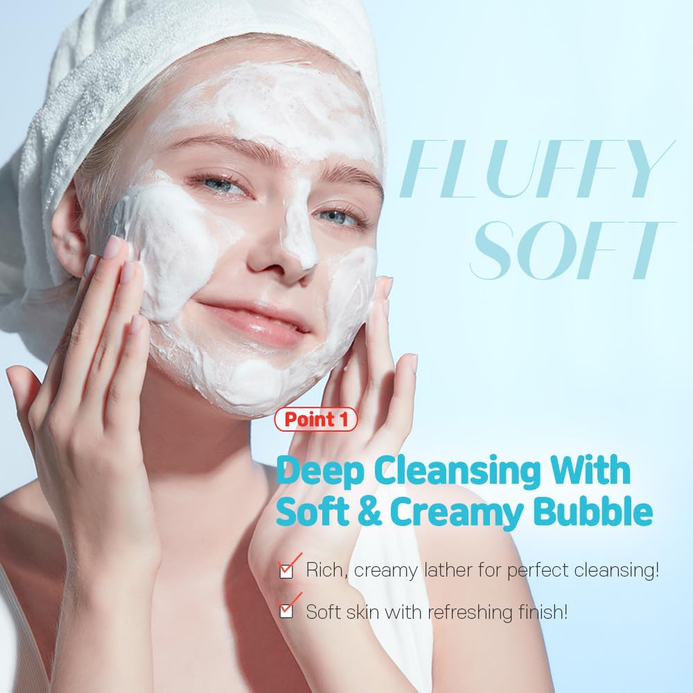 ETUDE Baking Powder Pore Cleansing Foam 1+1 Set, Face Wash for Deep Dead Cells, Micro Sized Baking Powder to Clean Deep Inside Poer, Soft and Creamy Bubble, Korean Skin Care (21.16 Ounce, 300g*2)