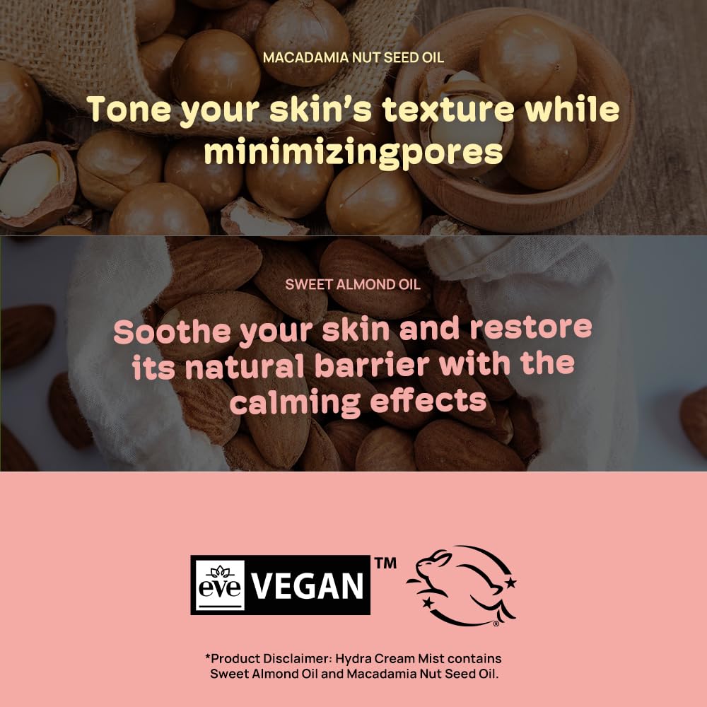 MIXIK Hydra Cream Moisturizing Face Mist Spray - Hydrating Face Mist Korean Skincare, Facial Hydrating Mist made of Plant Oil, Rose Water, Squalene, Ceramide (30 ml (1.0 fl oz) Travel Size)