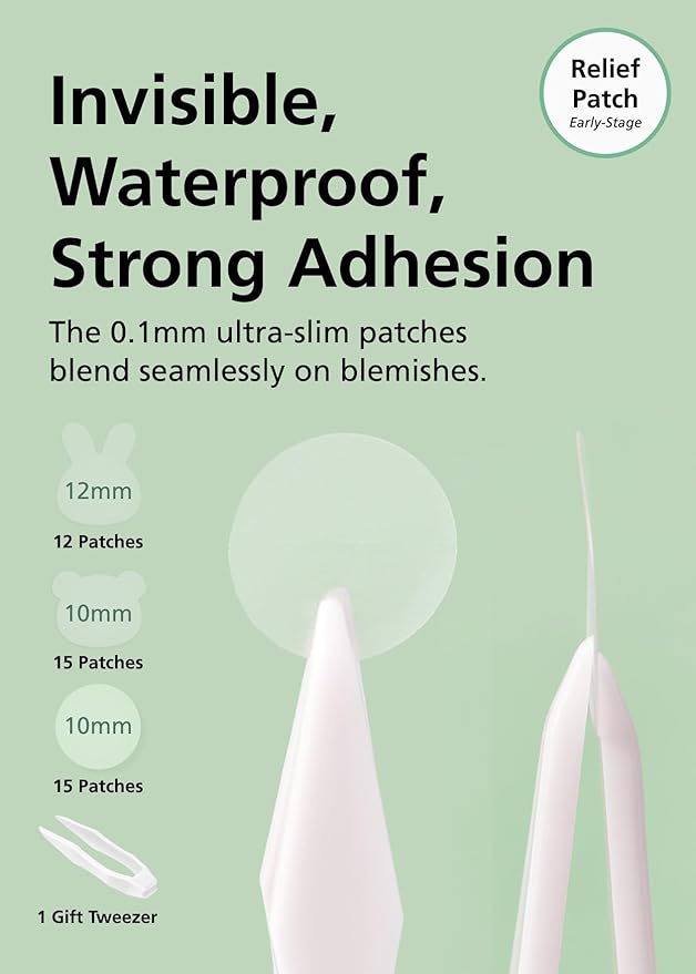 Easyderm Cute Bear&Bunny Relief Pimple Patches with 7,000 PPM Tea Tree Oil(126 counts), Salicylic Acid, Easter basket stuffers, Holiday Gift with Free Mini Pouch, Stocking Stuffer for Teens