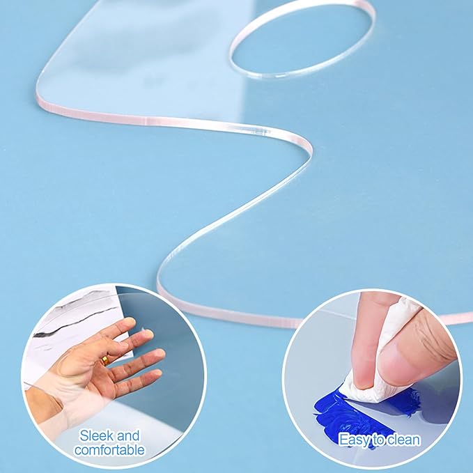 5PCS Acrylic Paint Palette Clear Paint Pallet,Transparent Non-Stick