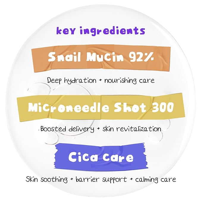 Angry Snail Mucin Serum 92%, Microneedling Shot 300, Cica care, 1.69 fl oz, 50ml, Hydrating serum