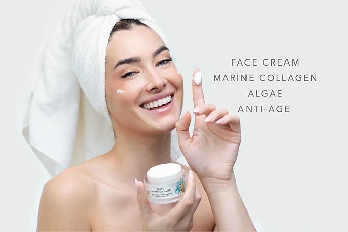 Algae Face Mositurizer Cream with Marine Collagen - Improves Firmness and Hydrates the Skin, Deep Moisture & Unifies the Skin Tone - 50 ml