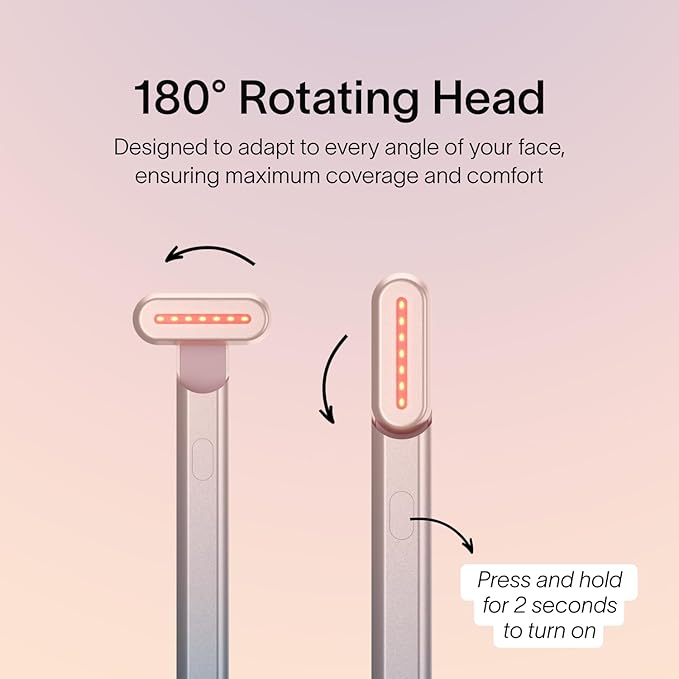 Solawave 4-in-1 Red Light Therapy Wand for Face & Neck | Beauty Device with Galvanic Current, Massager & Warmth | Anti-Aging, Wrinkle Reduction, Skin Tightening, Depuffing & Rejuvenation (Ombre)