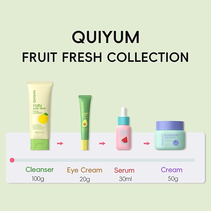 Fruit Skincare, Skin Care Gift Sets, Skin Care for Teens 10-12, with Lip Balm *6, Facial Cleanser, Serum, Eye & Face Cream, Hands Cream *5 , Nourishing, Hydration, Glow Up, Trendy Stuff