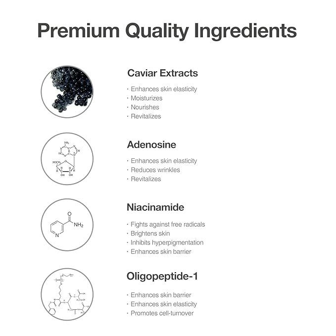 Caviar Protein Fluid – Total Anti-Aging Ampoule with 5% Caviar Extract, Niacinamide & Adenosine, Peptide-Enriched Brightening & Firming Serum for Youthful Radiance. 1.69 fl.oz (50ml)