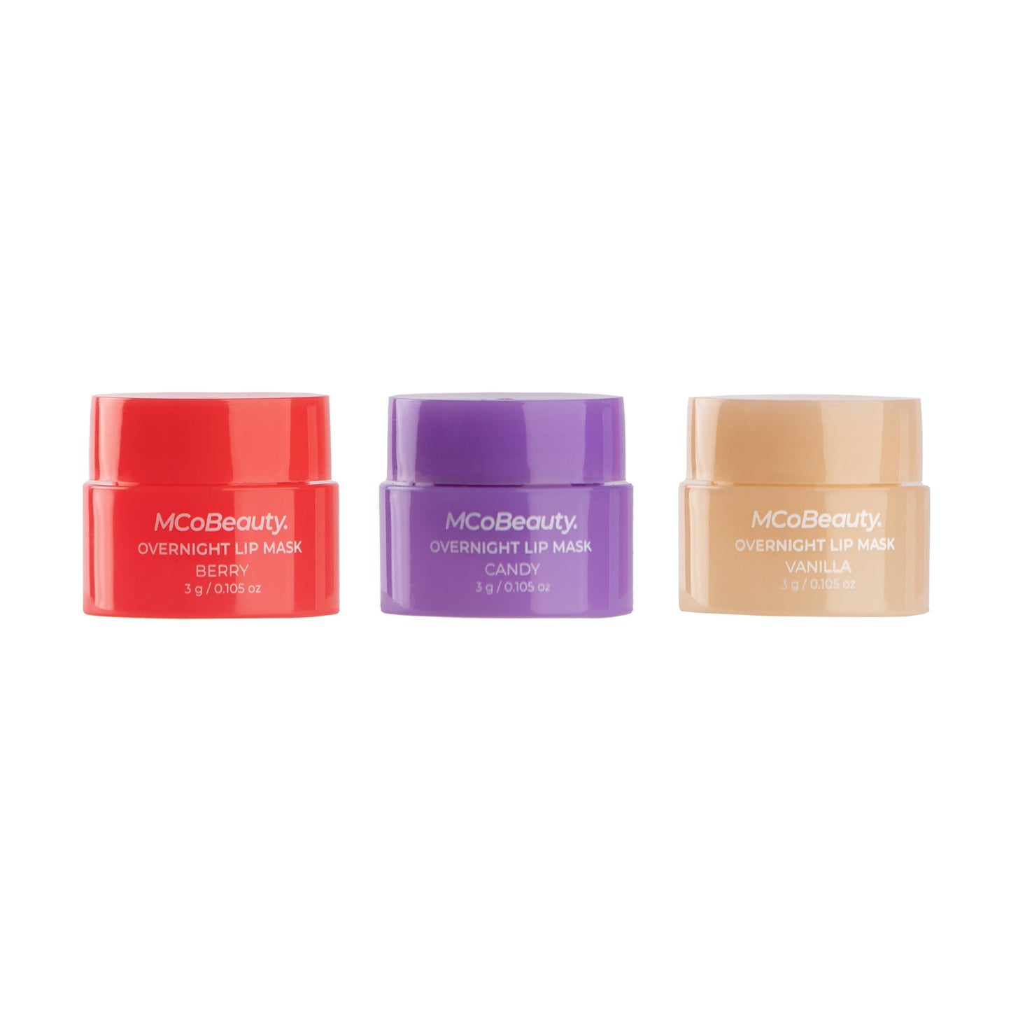 MCoBeauty Overnight Lip Mask - Deluxe Trio, Hydrating Lip Balm, Vegan, Cruelty Free Cosmetics