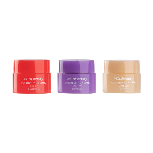 MCoBeauty Overnight Lip Mask - Deluxe Trio, Hydrating Lip Balm, Vegan, Cruelty Free Cosmetics