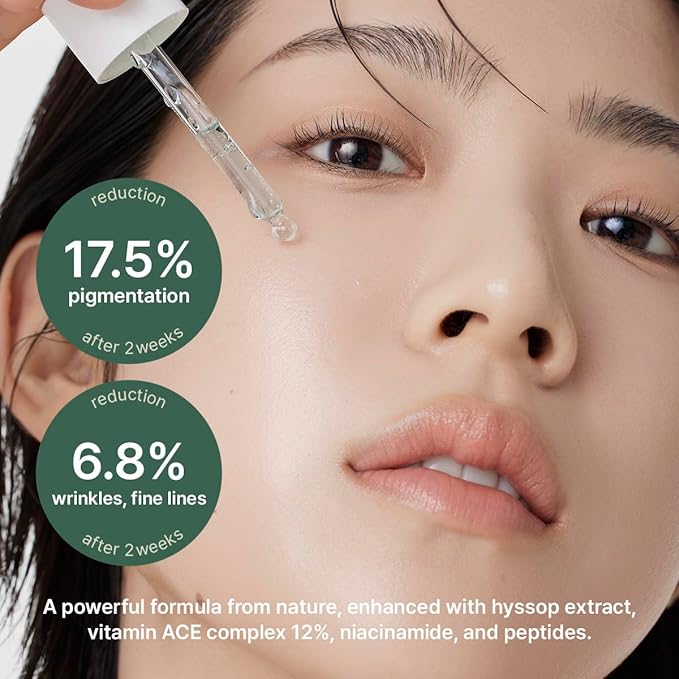 Hyssop Glow Serum, 10% Niacinamide, 12% Vitamin A,C,E - Hydrating, Moisturizing, Anti-Aging Serum for Korean Glass Skin