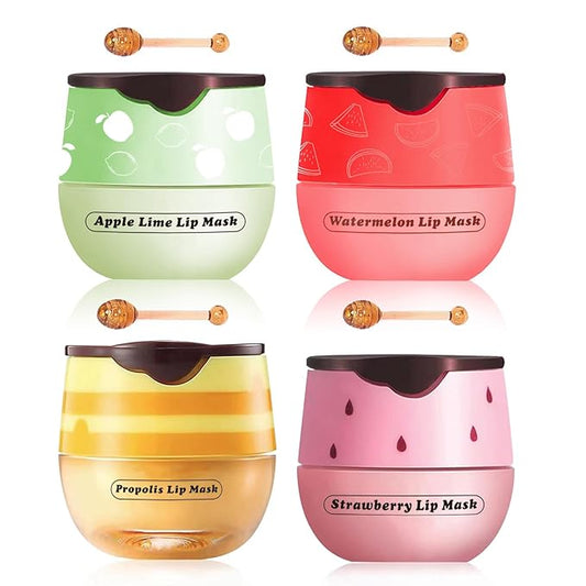 4PCS Bee Lip Balm Honey Lip Exfoliator