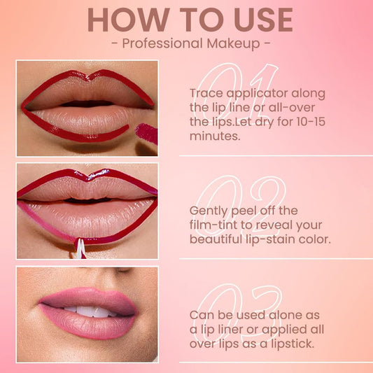 Hxssll Matte Lip Gloss Stain-Peel Off Lip Liner Tattoo, Orange Brown Lip Tint，Long Lasting Peel Off Lip Stain, Waterproof Transfer-proof Lip Mask Lip Liner Peel Off Lip Gloss,Stayn Lip Makeup. #01