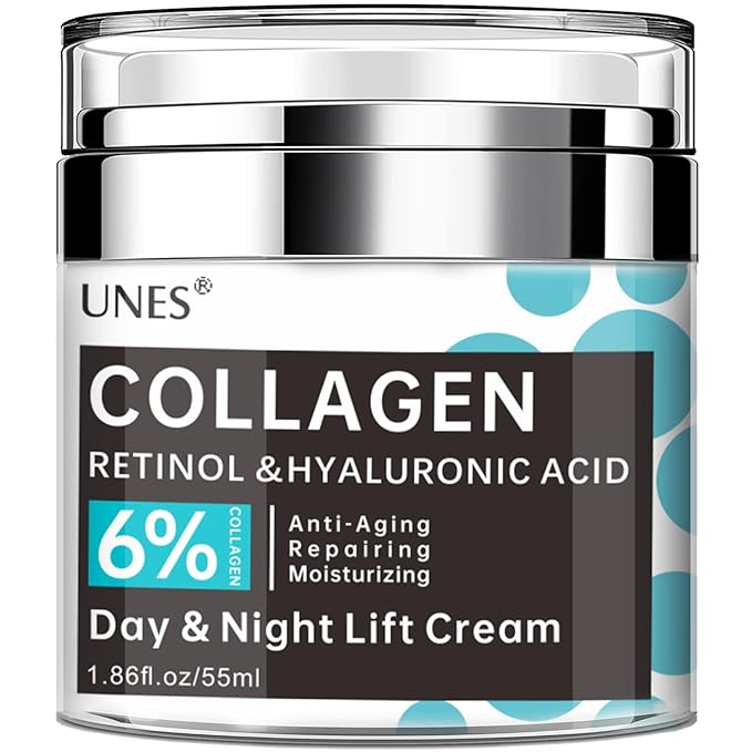 Repair Face Moisturizer Cream with Squalane & Retinol Anti-Aging Day and Night for Deep Hydration Wrinkle Reduction Collagen Boost – 1.86 oz Men Women (All Skin Types)