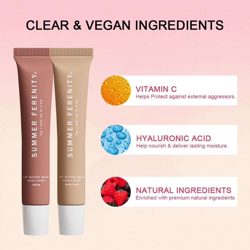 Summer Tinted Lip Butter Balm - Conditioning Lip Mask,Ultra-Hydrating,Instant Moisture, Shine,Hydration - Sheer-Tinted,Soothing Lip Care - Pink Sugar (0.5 Oz)