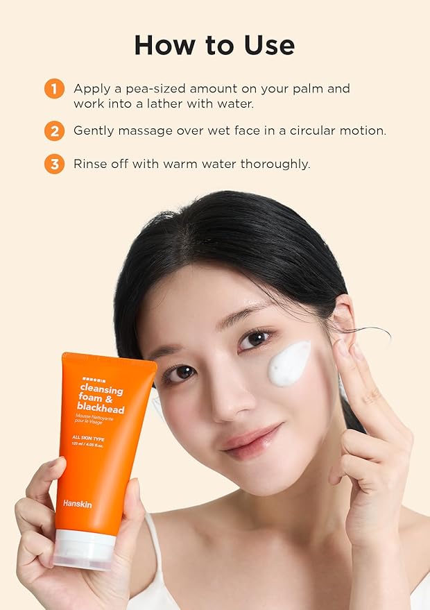Hanskin Pore Cleansing Foam, Bha Cleanser, Gentle Exfoliating Face Wash and Makeup Remover, Korean Deep Pore Sebum Cleansing for Hydrated and Smooth Skin 4.06 (fl oz)